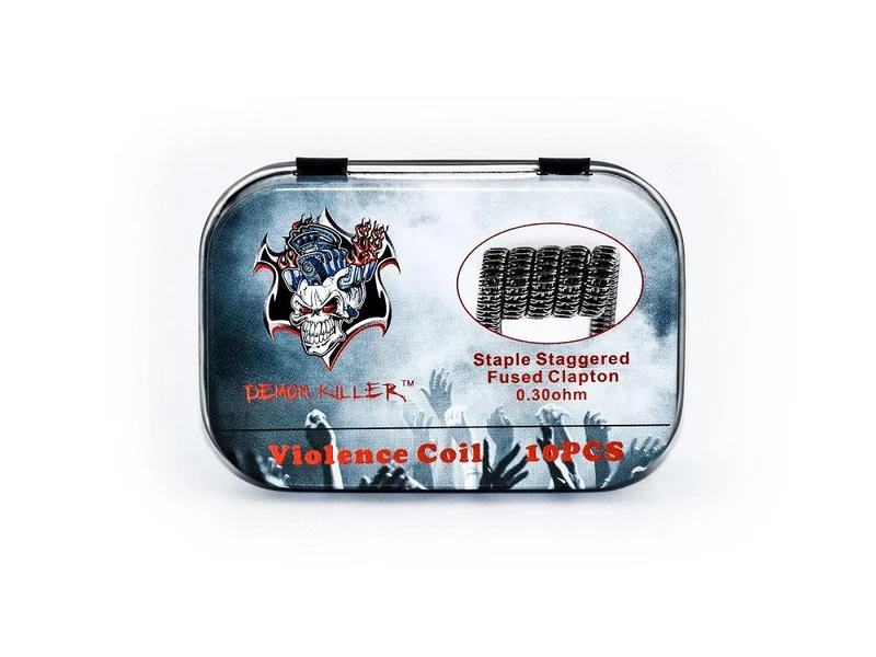 Demon Killer Staple Staggered Fused Clapton Fertigcoil 0,3 Ohm - 10 Stück / Packung