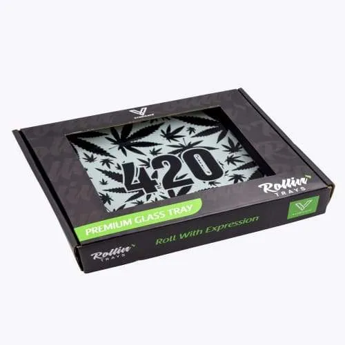 V-syndicate- 420 B&w Glass Rollin' Tray