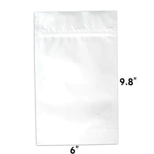 Mylar Bag DymaPak Child Resistant White Mylar Bag - Opaque 1 Oz - 28 Grams (100, 500, or (1000 Count)