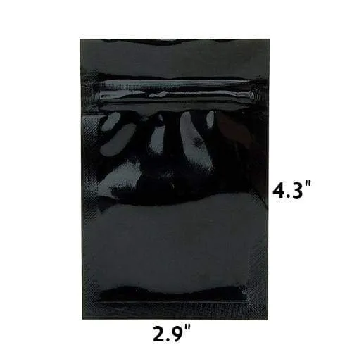 Mylar Bag Vista Black/Clear - 1 Gram - 4.3 x 2.9" - (100, 500 or 1,000 Count)