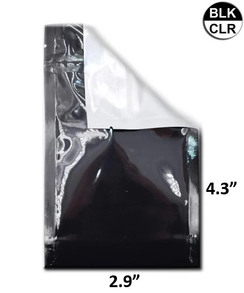 Mylar Bag Vista Black/Clear - 1 Gram - 4.3 x 2.9" - (100, 500 or 1,000 Count)