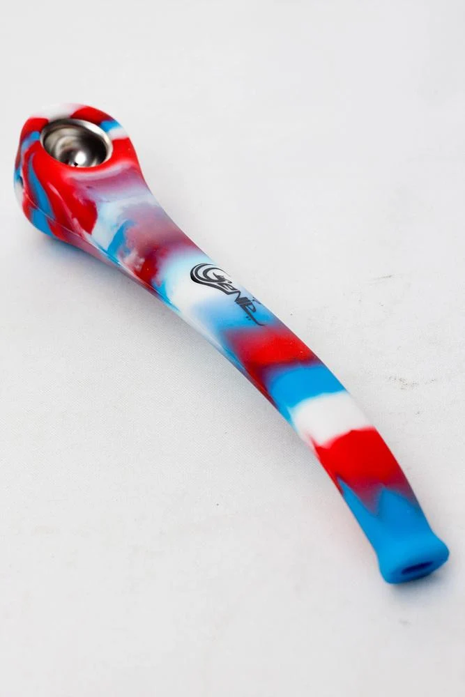 9" Genie Silicone hand pipe with metal bowl