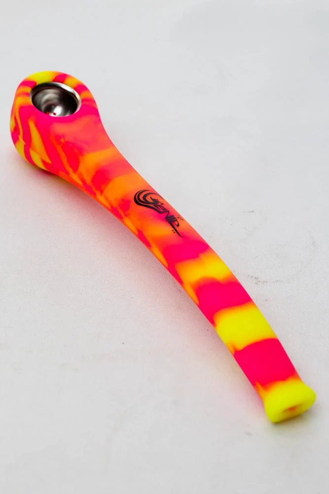 9" Genie Silicone hand pipe with metal bowl