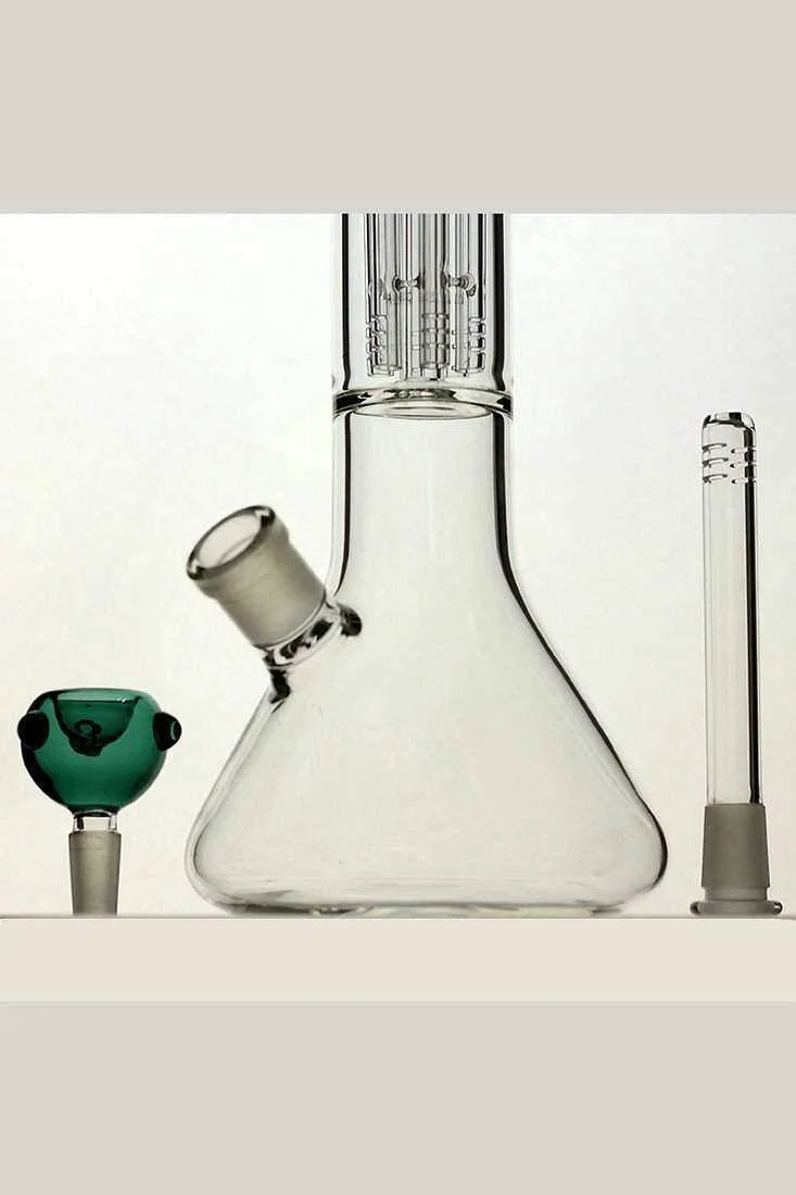 18" volcano single 6 arms glass water bong