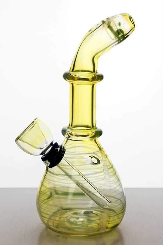 6" changing color glass water bong
